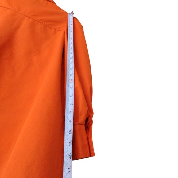 Anthropologie Elevenses Orange Spring Button Up Pea coat- trench style Jacket 2 - Picture 8 of 14